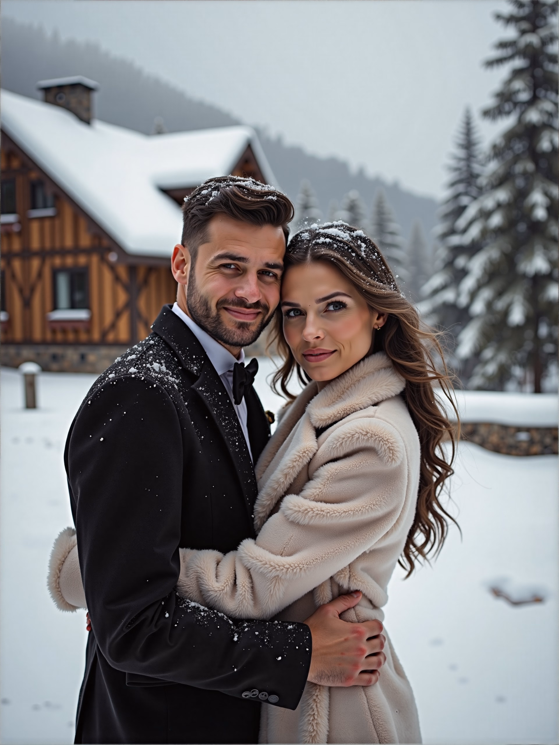Elegant AI-generated couple photo created from everyday selfies