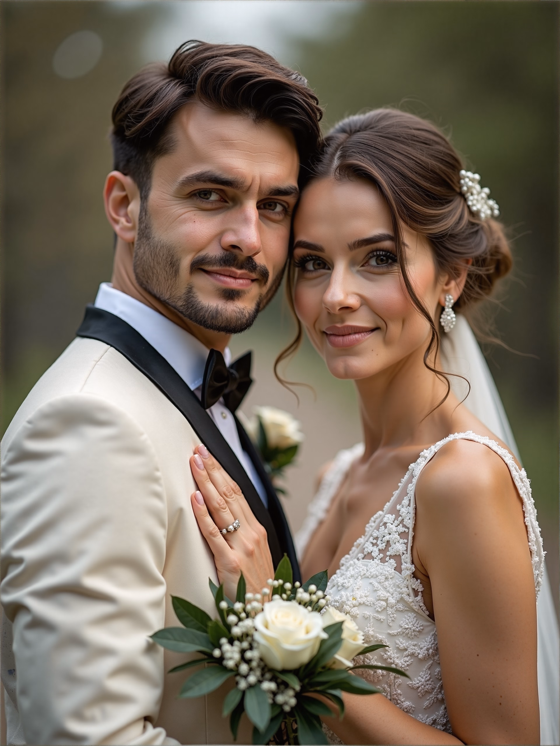 AI-generated wedding-style couple photo made with the couple photo generator
