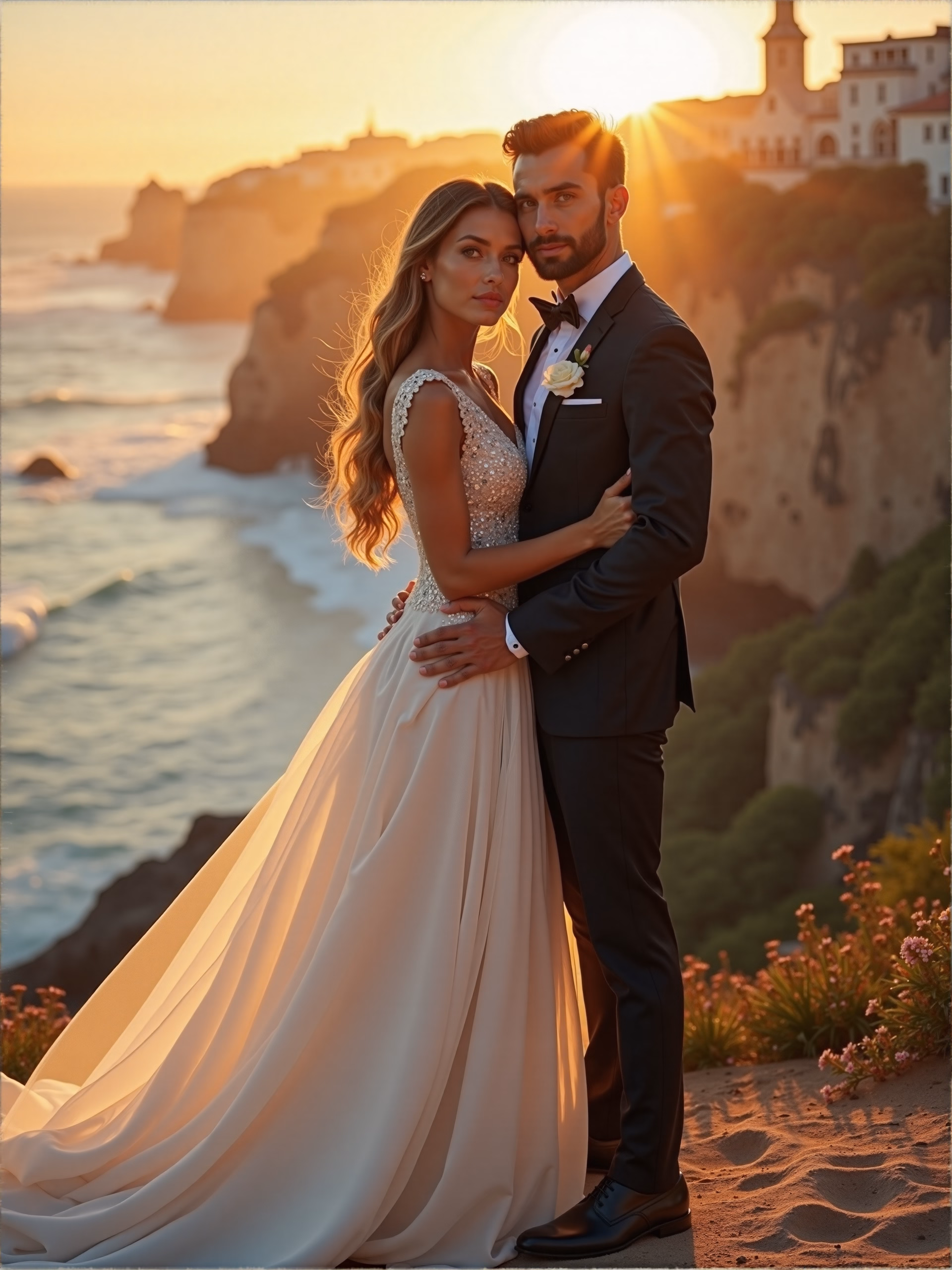AI-generated groom portrait in a stylish wedding suit